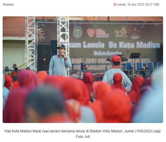 Hari Jadi ke-105 Kota Madiun, Walikota Ajak Lansia Hidup Bahagia