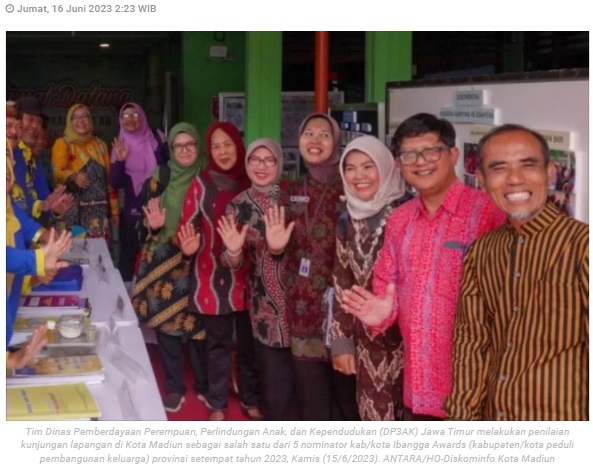 DP3AK Jatim lakukan penilaian Ibangga Award 2023 di Kota Madiun