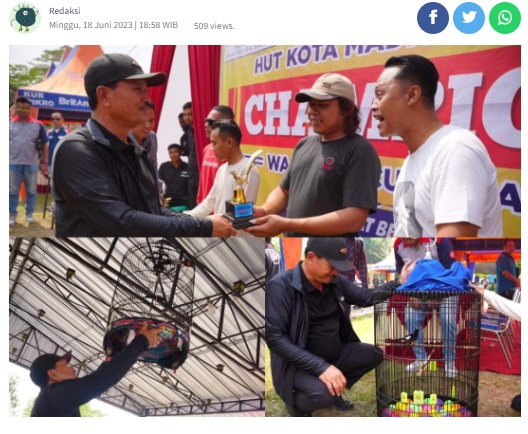 Walikota Madiun Apresiasi Antusias Peserta Lomba Burung Berkicau