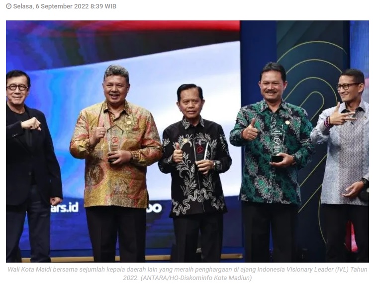 Wali Kota Madiun raih The Best Overall dalam ajang IVL 2022
