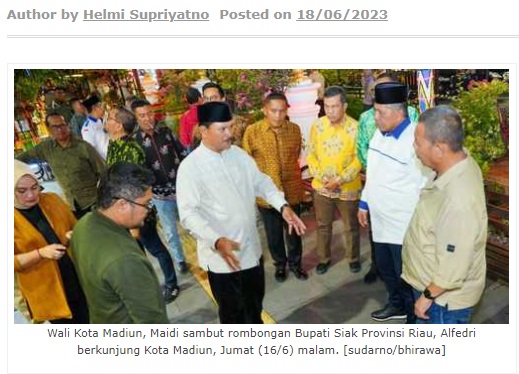 Kunjungi Kota Madiun, Bupati Siak Kagum Gemerlap Kota Pendekar