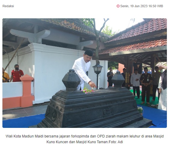 Jelang HUT ke-105 Kota Madiun, Walikota Ziarah Makam Leluhur