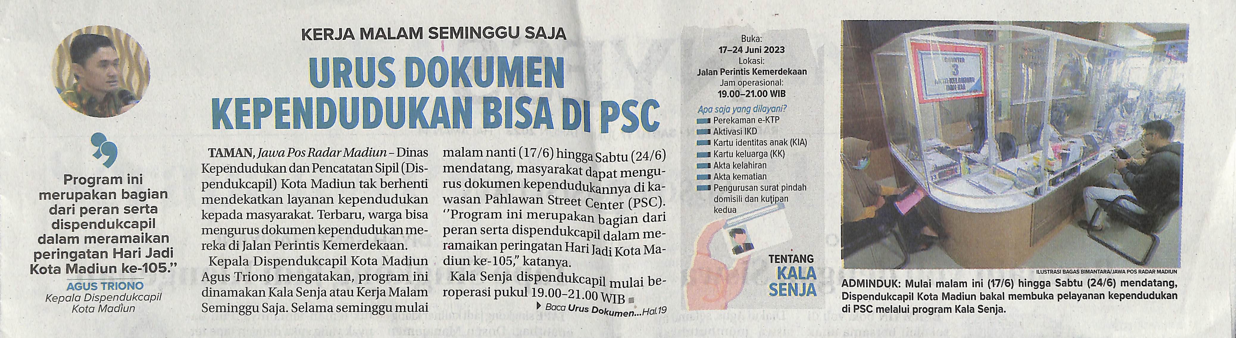 Kerja Malam Seminggu Saja, Urus Dokumen Kependudukan Bisa di PSC