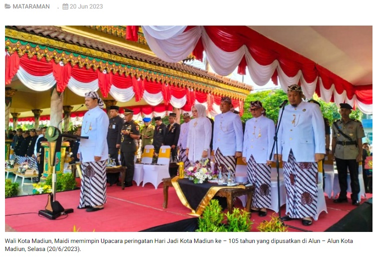 Upacara Hari Jadi ke – 105, Kota Madiun Maju Mendunia
