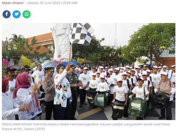 Tumbuhkan Cinta Lingkungan ke Generasi Muda, Pemkot Madiun Gelar Aksi Pungut Sampah