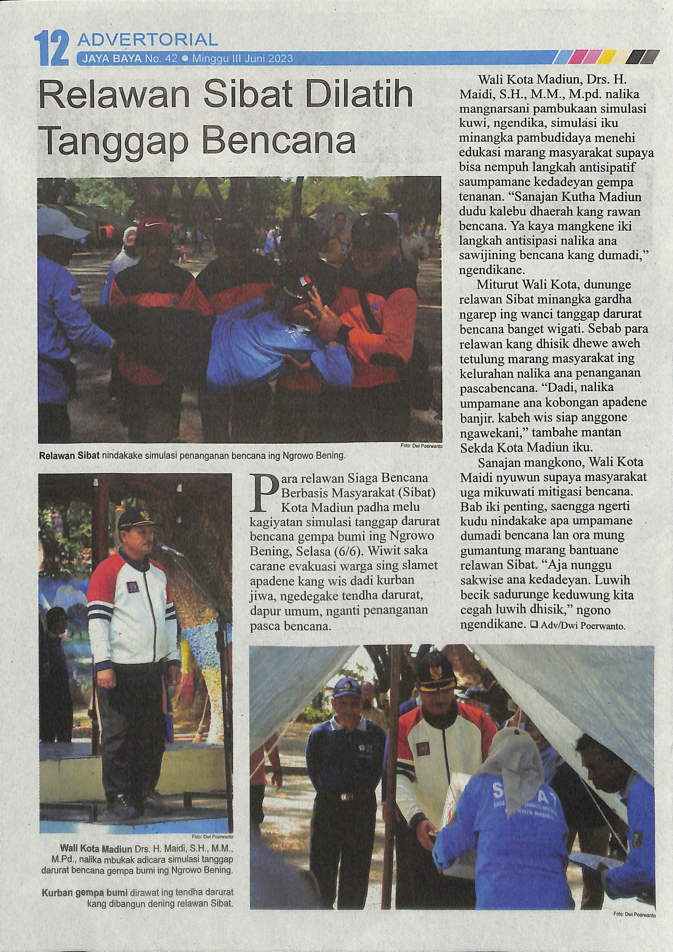 Relawan Sibat Dilatih Tanggap Bencana