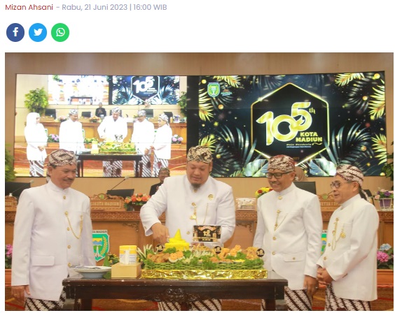 Paripurna Istimewa HUT ke-105 Kota Madiun, DPRD Ingatkan Penuntasan RPJMD Maidi-Inda Raya