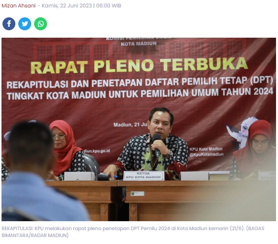 153.880 Warga Kota Pendekar Kantongi Hak Pilih Pemilu 2024