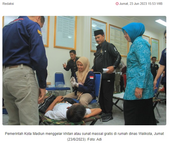 Ratusan Anak Antusias Ikuti Khitan Massal Peringati Hari Jadi ke-105 Kota Madiun
