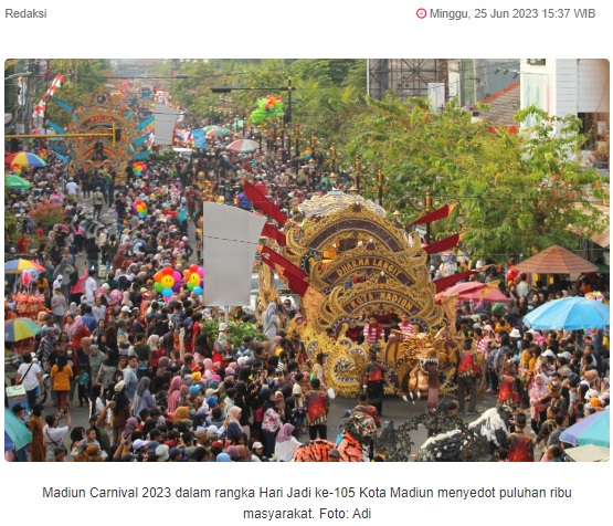 Madiun Carnival 2023 Pukau Puluhan Ribu Masyarakat