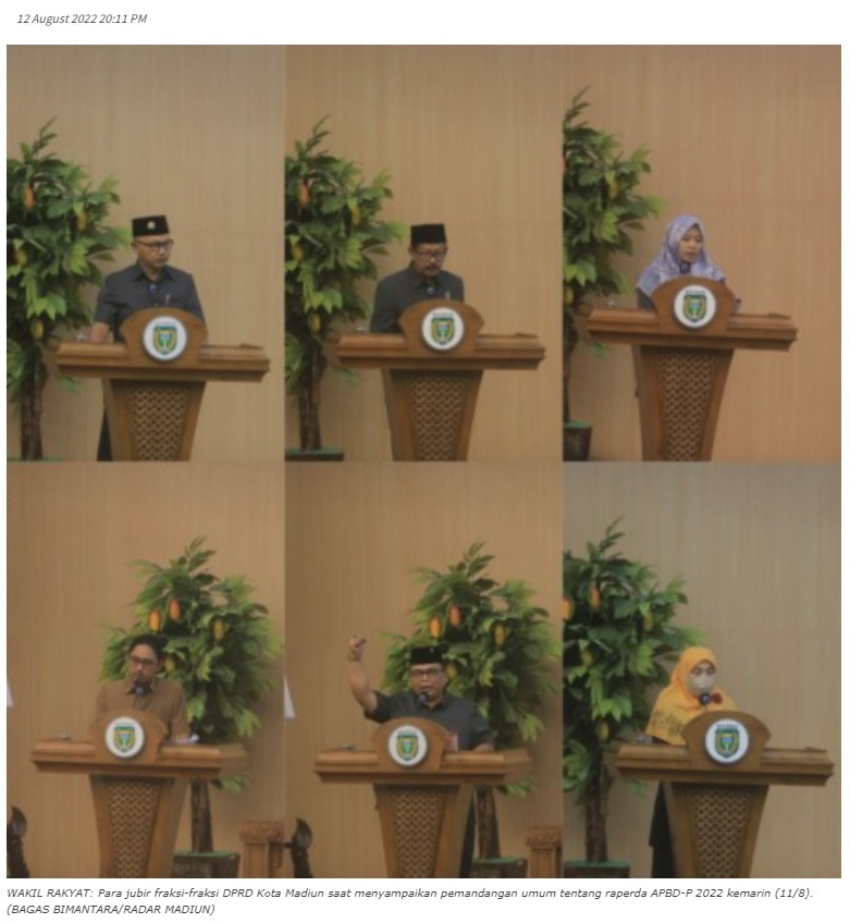 Fraksi-Fraksi DPRD Kota Madiun Soroti Draf PAK 2022