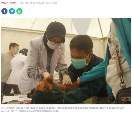 Peringati HUT ke-105 Kota Madiun, Pemkot Gelar Vaksinasi Rabies Gratis