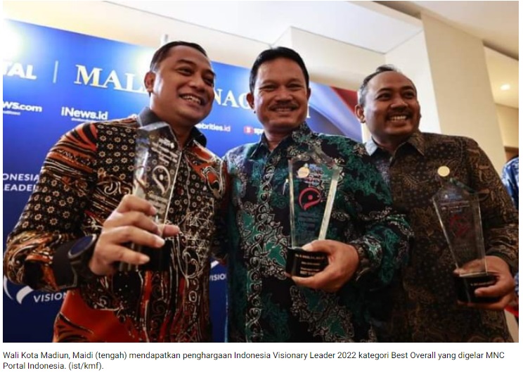 Wali Kota Madiun Raih Penghargaan Indonesia Visionary Leader Kategori Best Overall