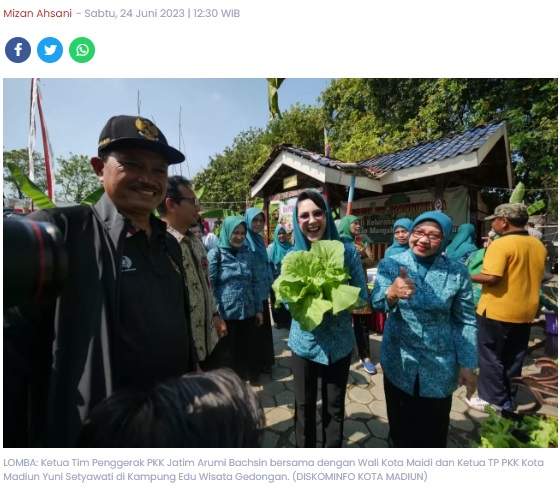 Arumi Bachsin Kagum Konsep Agrikultur Kota Madiun