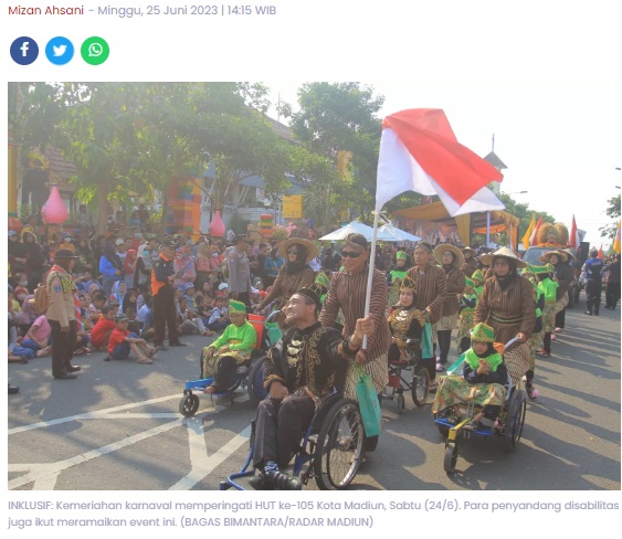 Madiun Carnival 2023 Memukau Ribuan Warga, Kalangan Difabel Juga Ikut Unjuk Kreasi