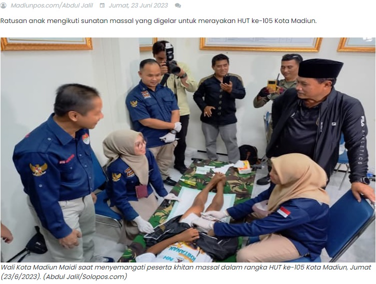 Ratusan Anak Ikuti Khitan Massal yang Digelar Pemkot Madiun