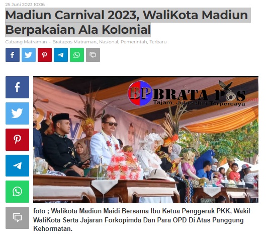 Madiun Carnival 2023, WaliKota Madiun Berpakaian Ala Kolonial