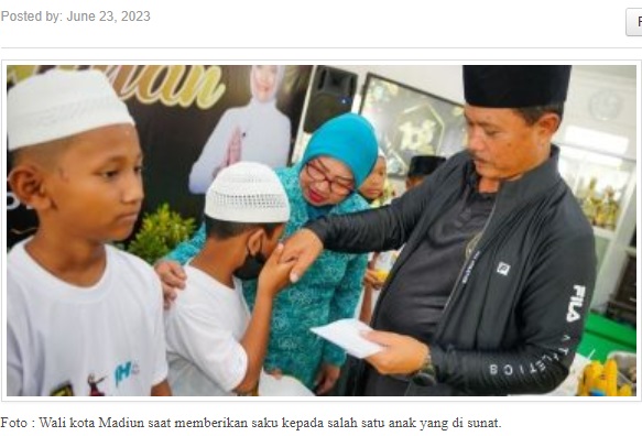 Pemkot Madiun Adakan Khitan Masal Dalam Rangkat Hari Jadi ke-105