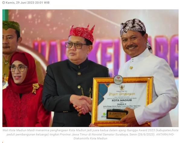 Komitmen wujudkan ketahanan keluarga, Kota Madiun raih juara II Ibangga Award 2023