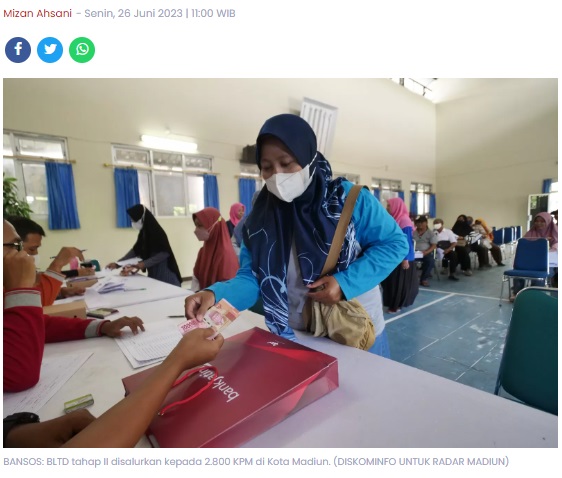 2.800 KPM di Kota Madiun Terima BLTD Tahap II