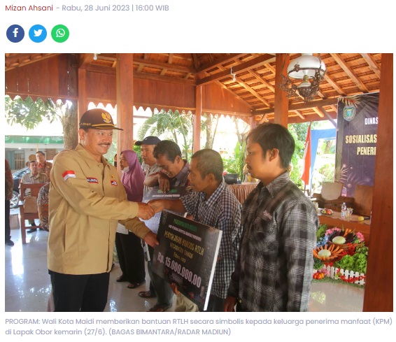 Perbaiki Mutu Hidup Warganya, Pemkot Rehab 100 RTLH dan Perbaiki 60 Jamban