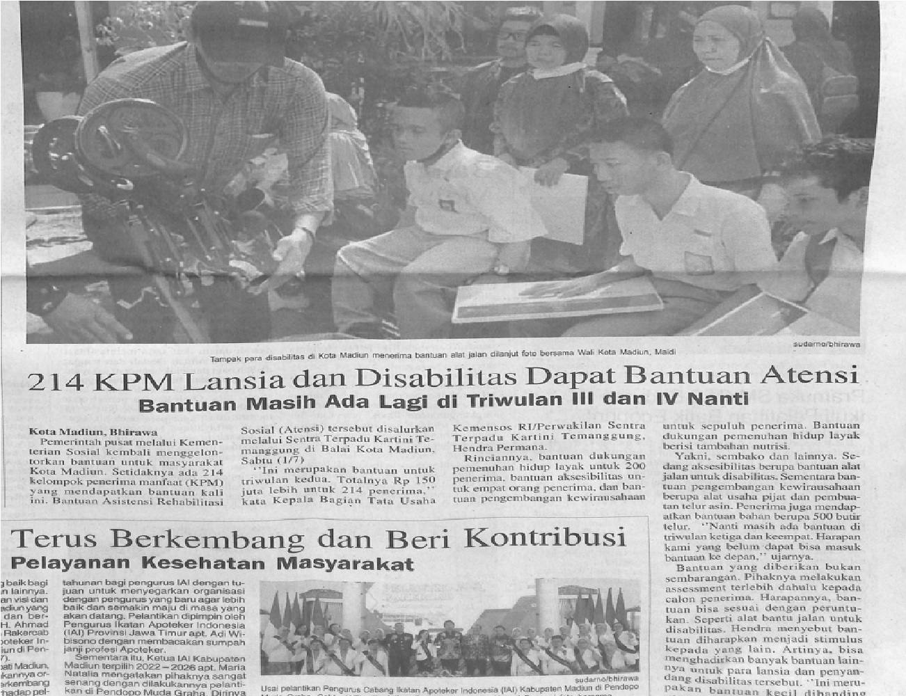 214 KPM Lansia dan Disabilitas Dapat Bantuan Atensi,Bantuan Masih Ada Lagi di Triwulan III dan IV Nanti