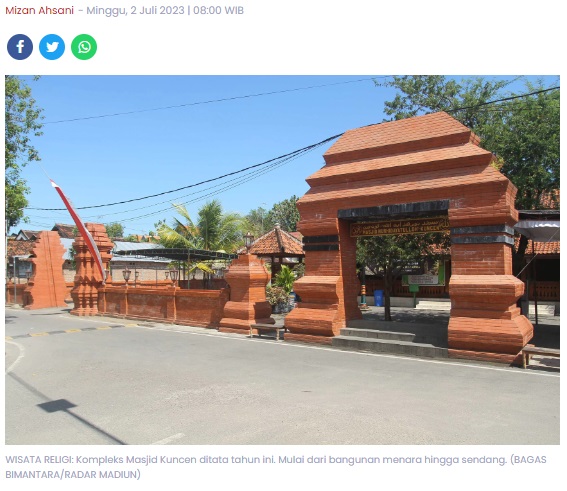 Proyek Pembangunan Menara Masjid Kuncen Sedot Rp 1,5 Miliar