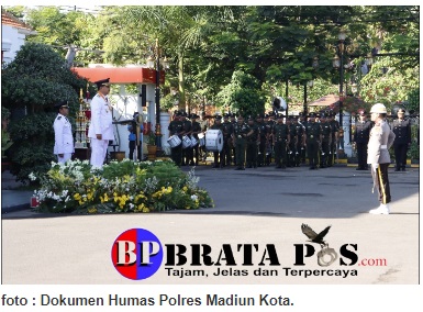 Wali Kota Madiun, Sebagai Irup Upacara HUT Bhayangkara Ke 77 Di Balai Kota