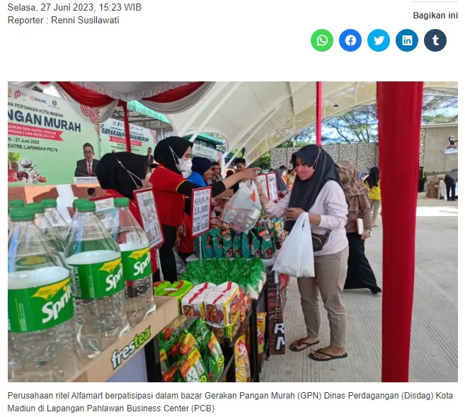 Alfamart Partisipasi Ikut Gerakan Pangan Murah Pemkot Madiun