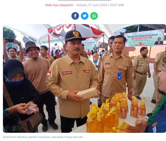 Tekan Inflasi, Pemkot Madiun Gelar Gerakan Pangan Murah