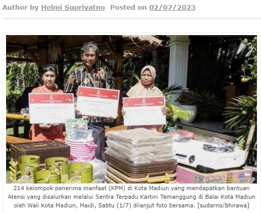 214 Kelompok Penerima Manfaat Lansia dan Disabilitas dapat Bantuan di Kota Madiun