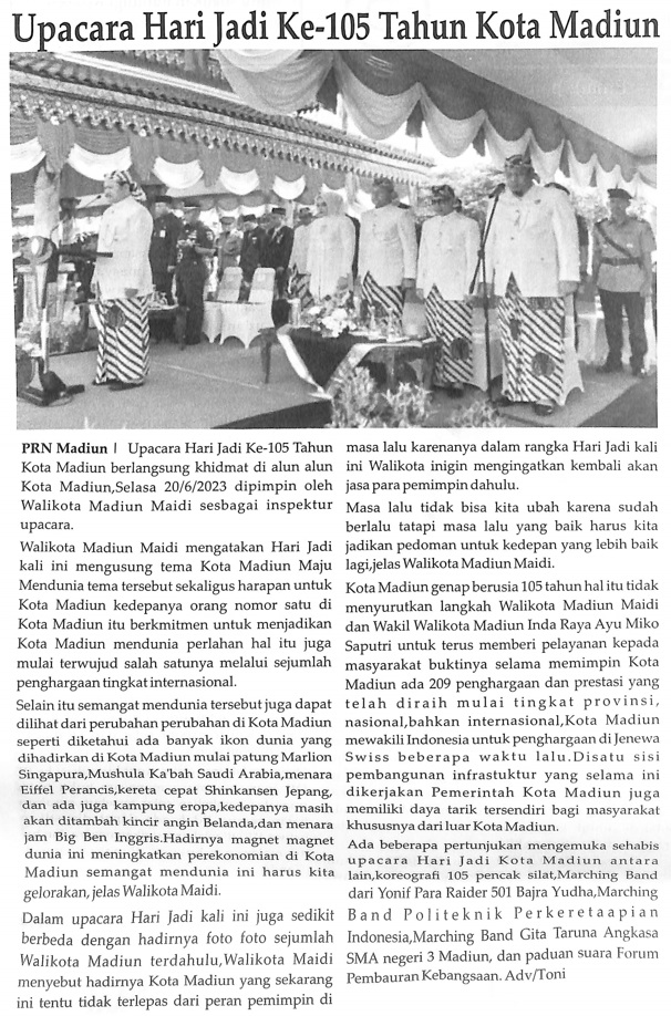 Upacara Hari Jadi Ke-105 Tahun Kota Madiun