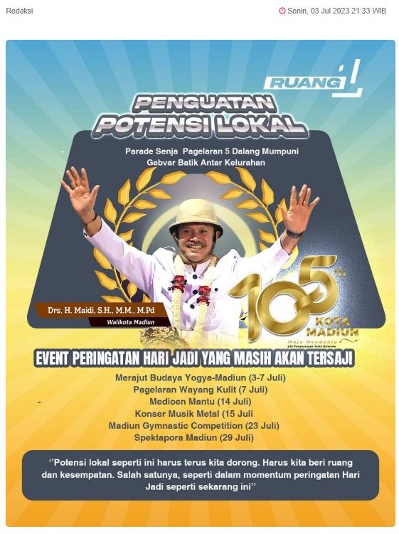 Ruang 1 Kota Madiun Penguatan Potensi Lokal