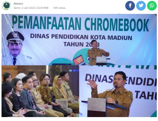 Ini Arahan Walikota Madiun Kepada Peserta Diklat Pemanfaatan Chromebook
