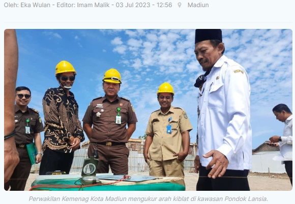 Kemenag Ukur Arah Kiblat di Pondok Lansia