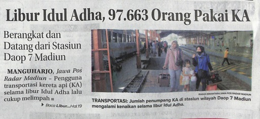 Libur Idul Adha, 97.663 Orang Pakai KA
