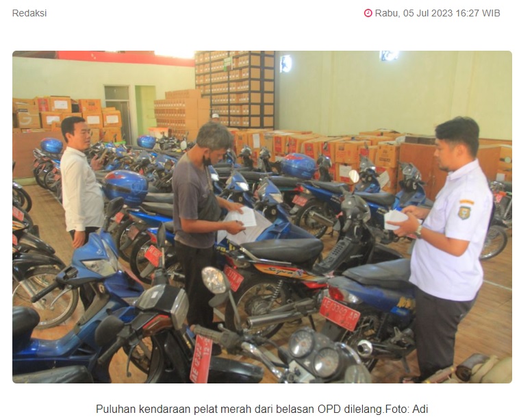 Woro-woro, Puluhan Kendaraan Plat Merah Pemkot Madiun Dilelang