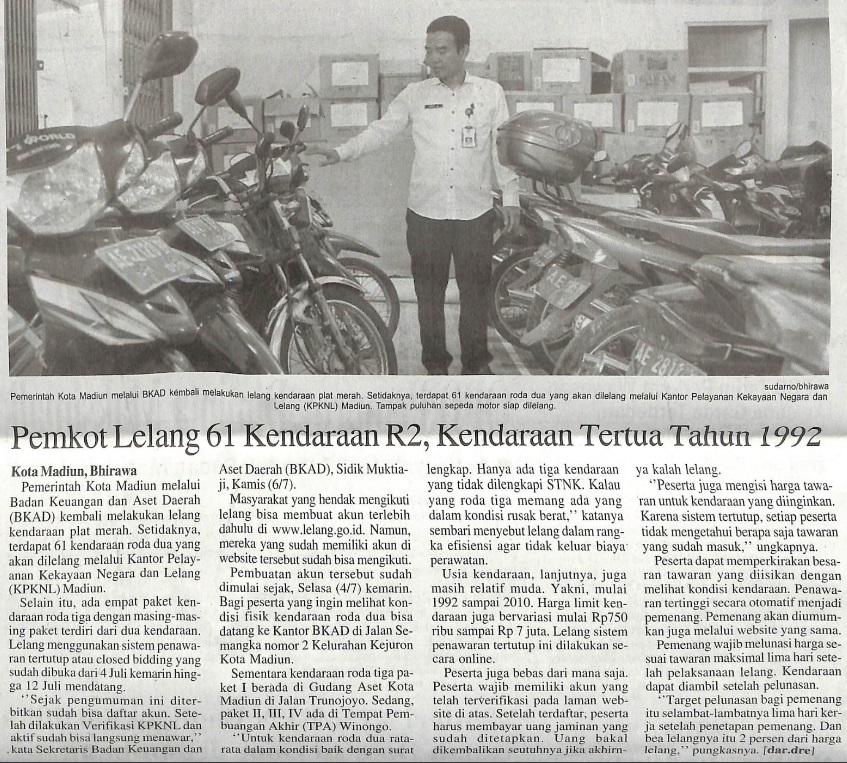Pemkot Lelang 61 Kendaraan R2, Kendaraan Tertua 1992