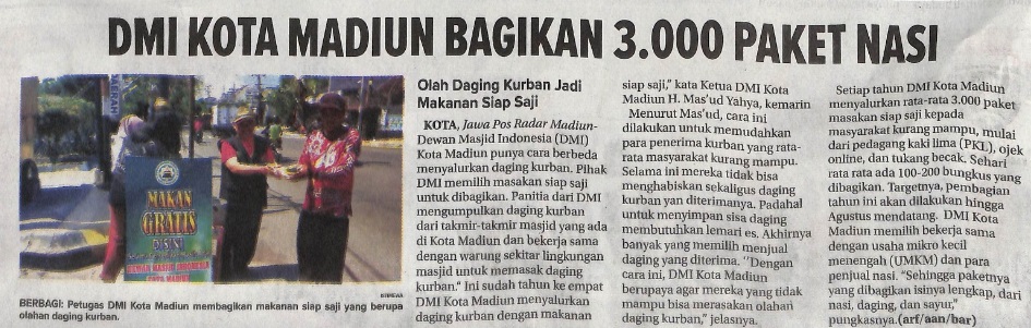 DMI Kota Madiun Bagikan 3.000 Paket Nasi