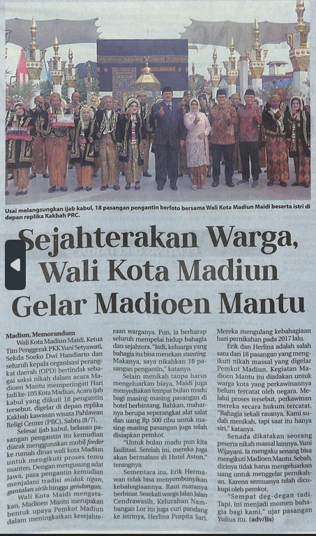 Sejahterakan Warga, Wali Kota Madiun Gelar Madioen Mantu