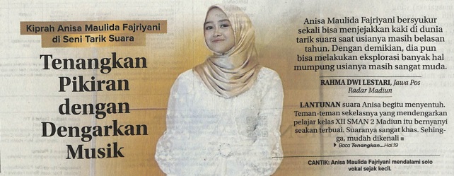 Kiprah Anisa Maulida Fajriyani di Seni Tarik Suara, Tenangkan Pikiran dengan Dengarkan Musik