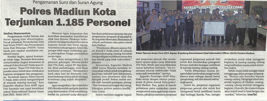 Polres Madiun Kota Terjunkan 1.185 Personel
