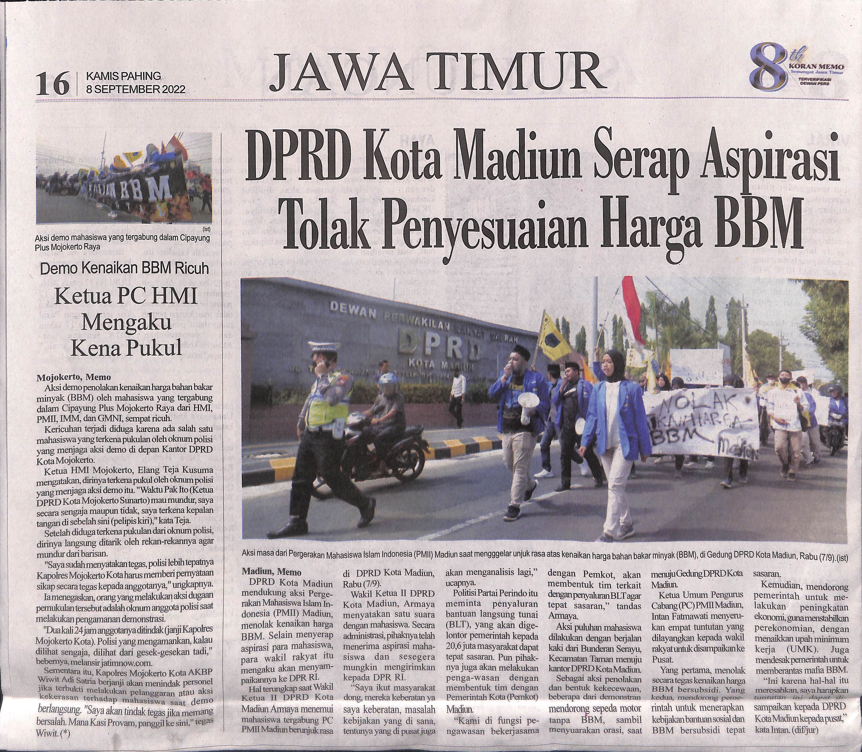 DPRD Kota Madiun Serap Aspirasi Tolak Penyesuaian Harga BBM