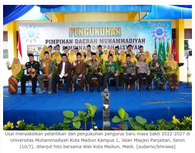 Wali Kota Madiun Hadiri Pelantikan PD Muhammadiyah dan Aisiyah