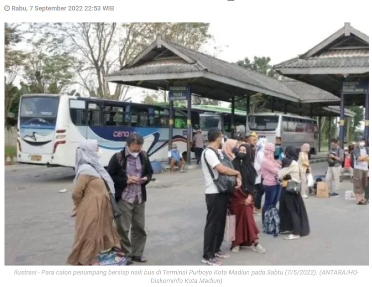 Tarif bus di Terminal Purboyo Kota Madiun naik 20 persen