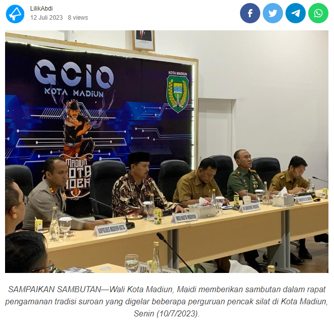 Wali Kota Maidi Minta Pelaksanaan Tradisi Suroan di Kota Madiun Harus Aman