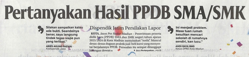 Pertanyakan Hasil PPDB SMA/SMK