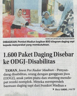 1.600 Paket Daging Disebar ke ODGJ-Disabilitas