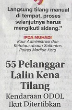 55 Pelanggar Lalin Kena Tilang, Kendaraan ODOL Ikut Ditertibkan