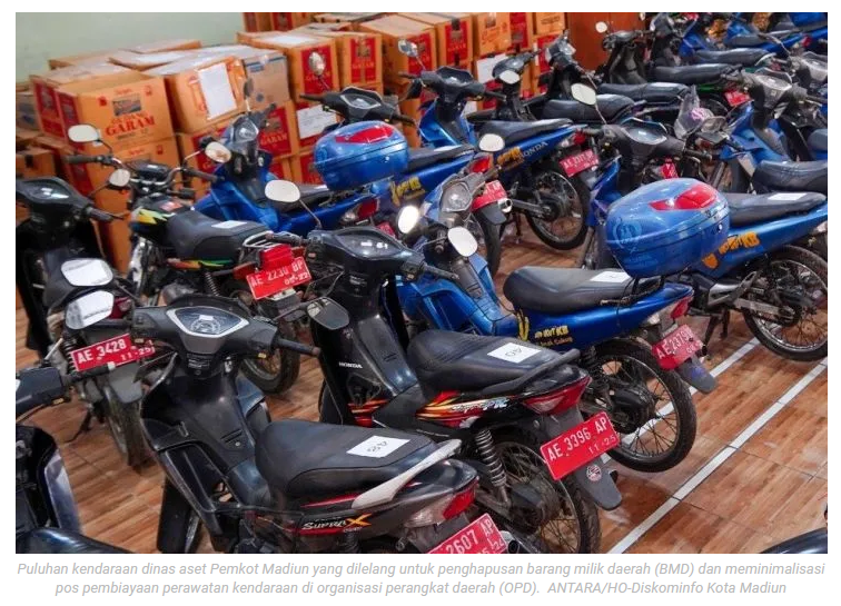 Pemkot Madiun raih pendapatan Rp305 juta dari lelang 69 kendaraan dinas